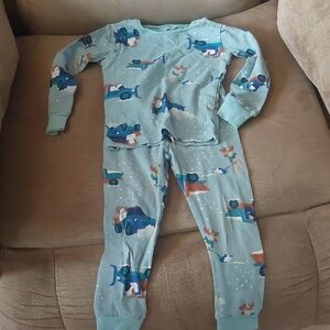 Carter's Child Of Mine Blue Snow Tractor Pjs